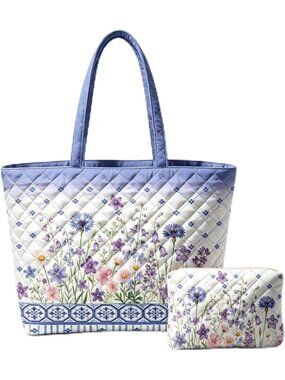 Stylish Quilted Tote Bags 2-Pack | Women's Handbags for Work & Travel